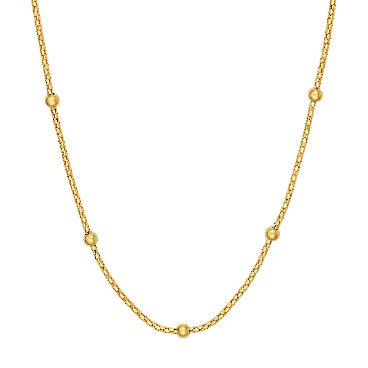 Birmingham Jewelry - 14K Yellow Gold Diamond Cut Beaded Popcorn Chain - Birmingham Jewelry