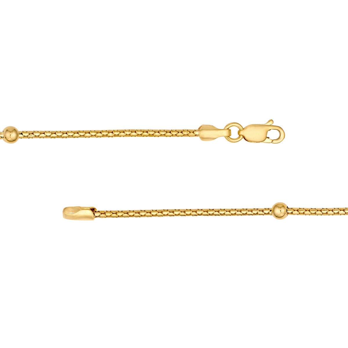 Birmingham Jewelry - 14K Yellow Gold Diamond Cut Beaded Popcorn Chain - Birmingham Jewelry