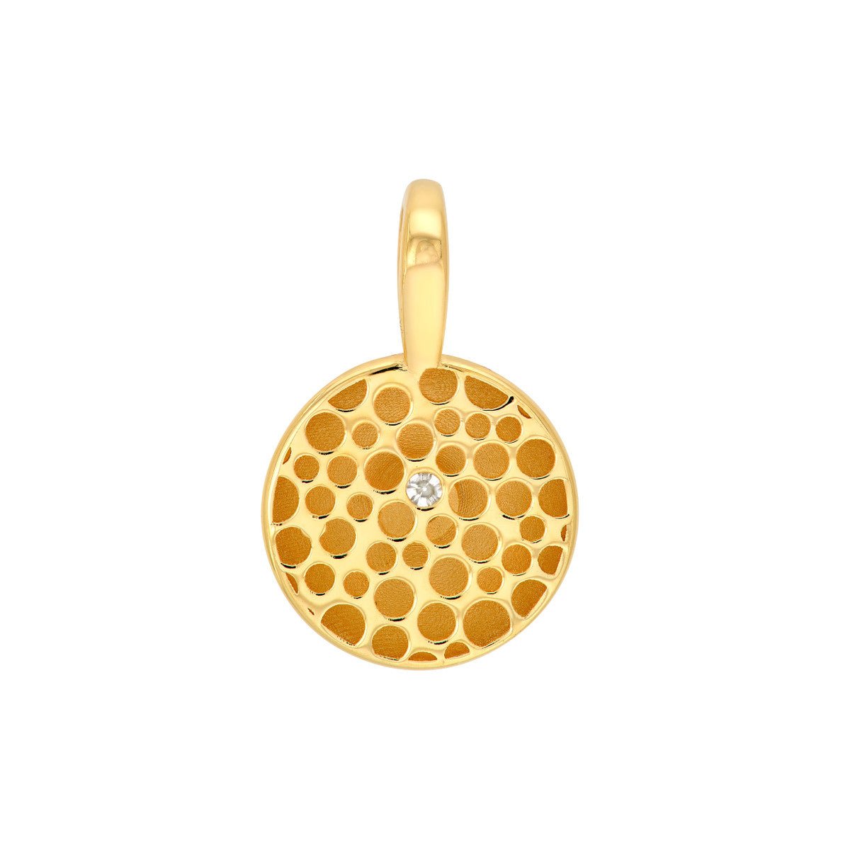 Birmingham Jewelry - 14K Yellow Gold Diamond Disc Pendant - Birmingham Jewelry