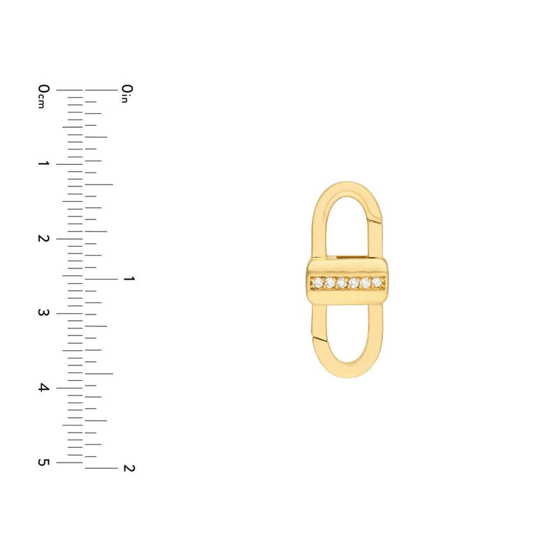 Birmingham Jewelry - 14K Yellow Gold Diamond Double Sided Buckle Push Lock - Birmingham Jewelry