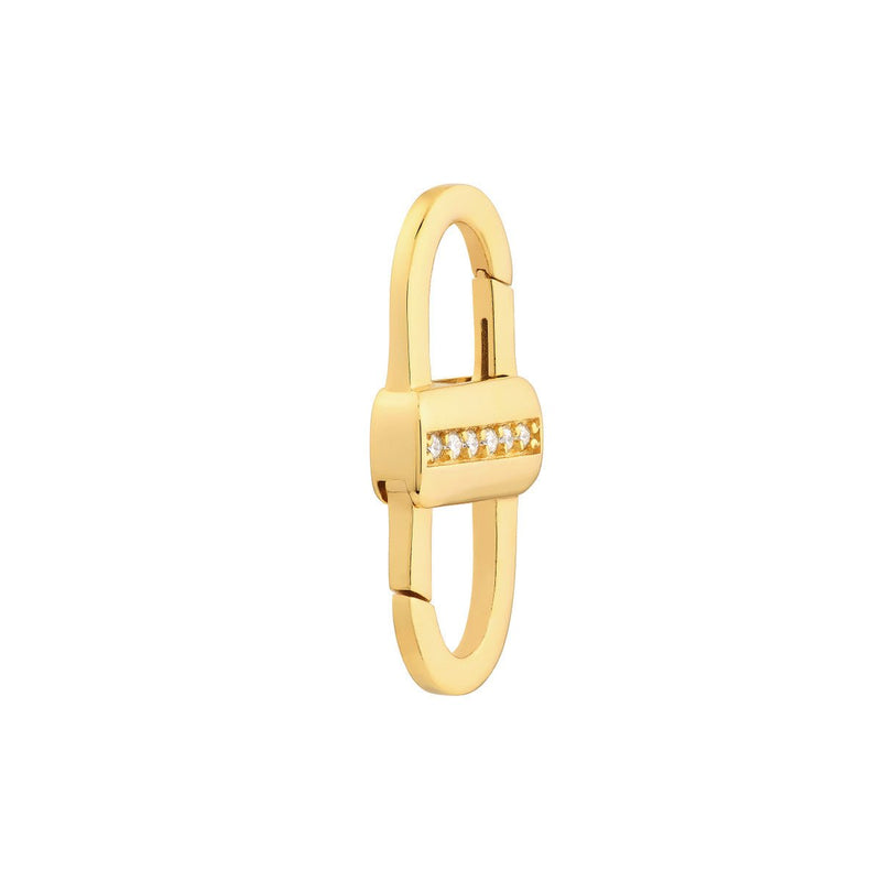 Birmingham Jewelry - 14K Yellow Gold Diamond Double Sided Buckle Push Lock - Birmingham Jewelry