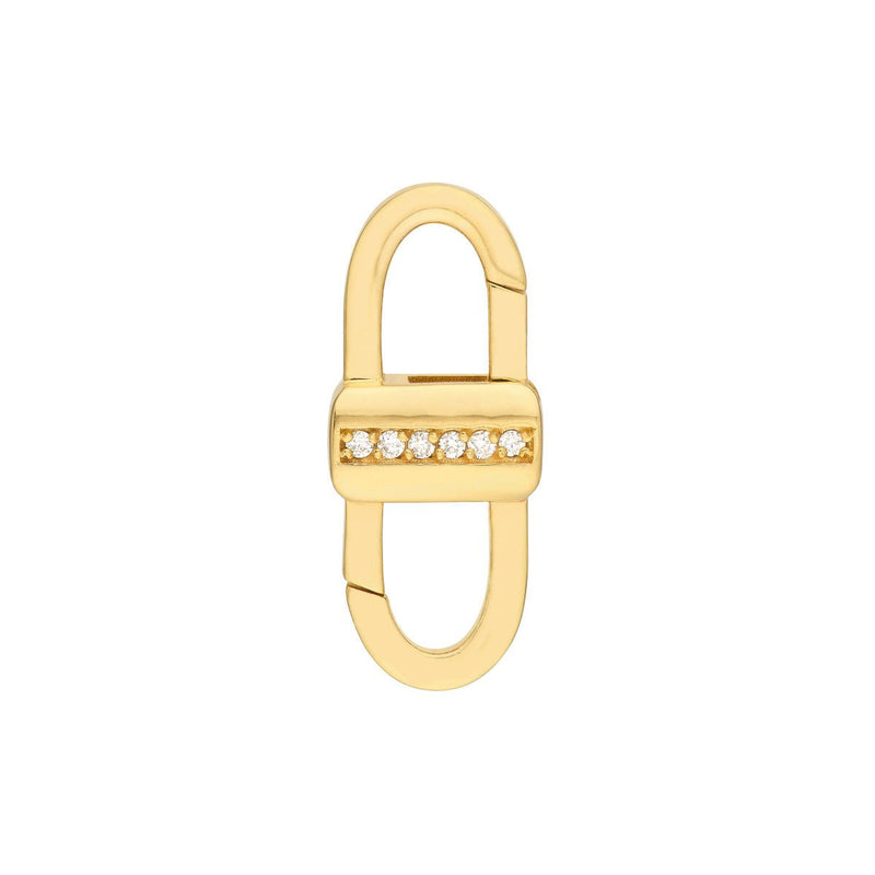 Birmingham Jewelry - 14K Yellow Gold Diamond Double Sided Buckle Push Lock - Birmingham Jewelry