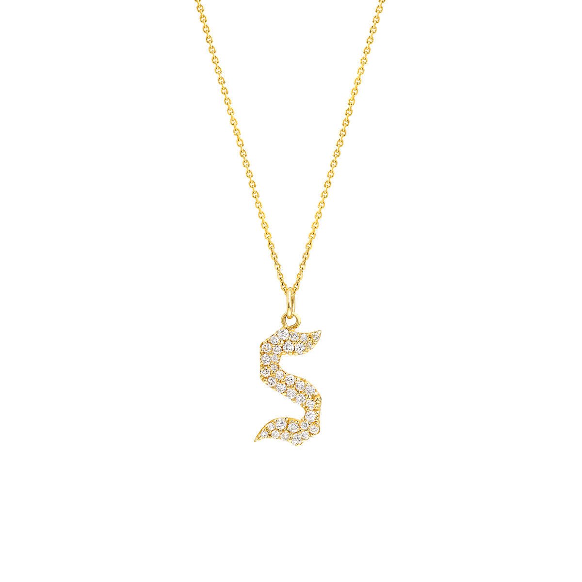 Birmingham Jewelry - 14K Yellow Gold Diamond Gothic Necklace - Birmingham Jewelry