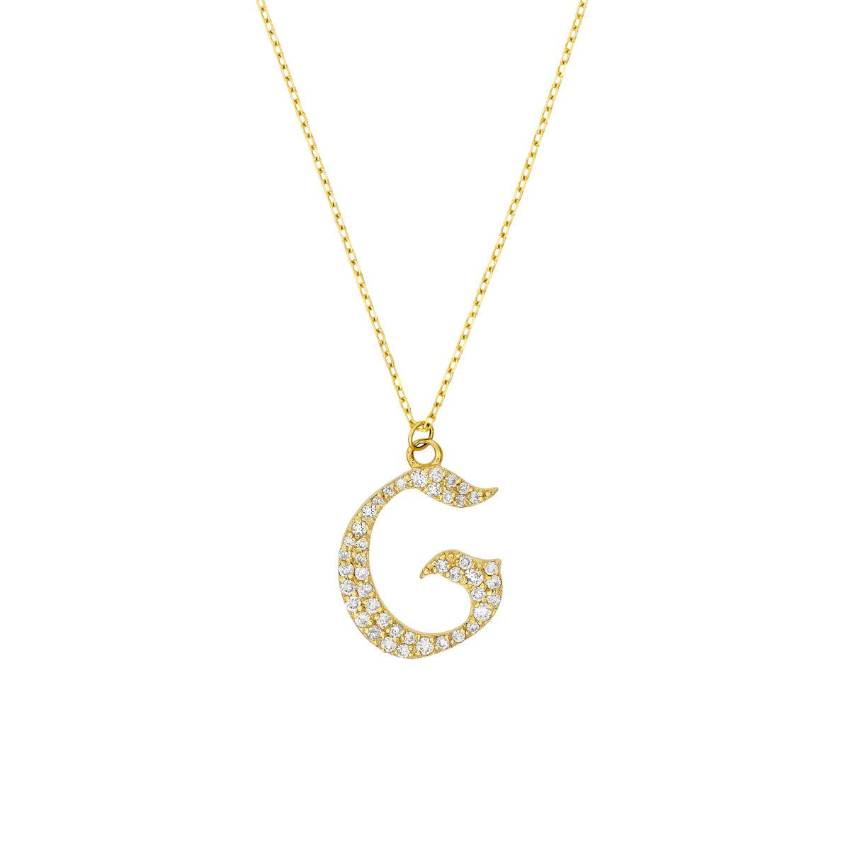 Birmingham Jewelry - 14K Yellow Gold Diamond Gothic Necklace - Birmingham Jewelry