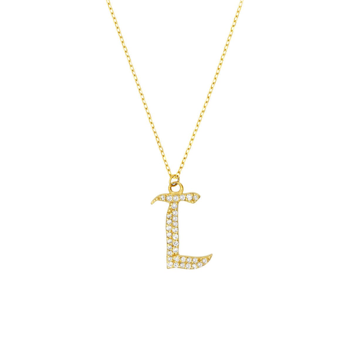 Birmingham Jewelry - 14K Yellow Gold Diamond Gothic Necklace - Birmingham Jewelry