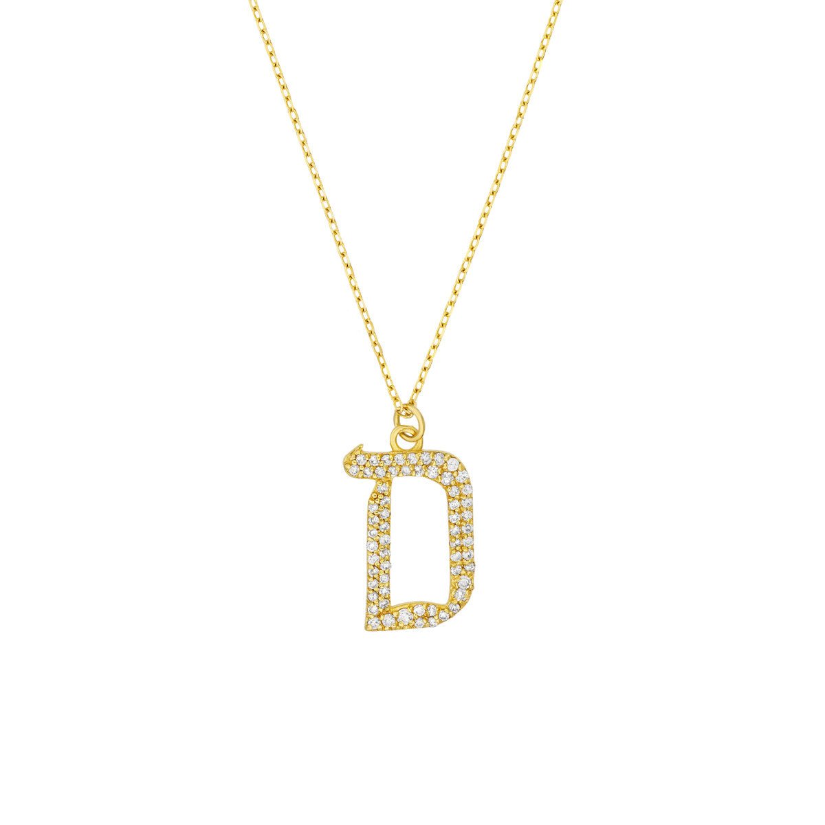 Birmingham Jewelry - 14K Yellow Gold Diamond Gothic Necklace - Birmingham Jewelry