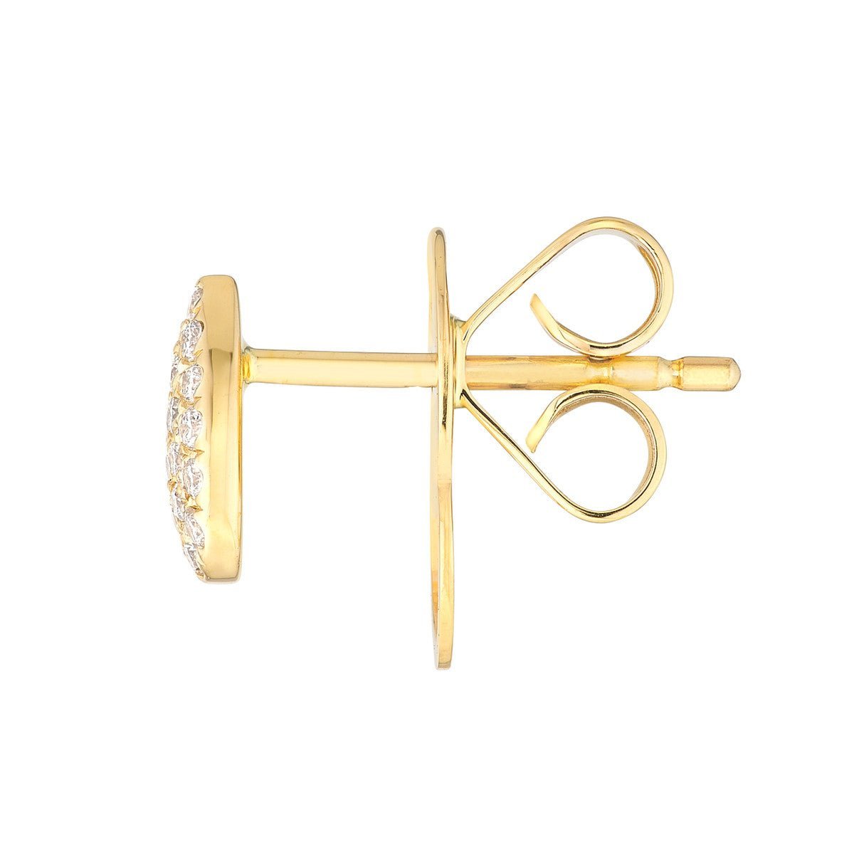 Birmingham Jewelry - 14K Yellow Gold Diamond Pave Pear Stud Earrings (1/8tcw) - Birmingham Jewelry