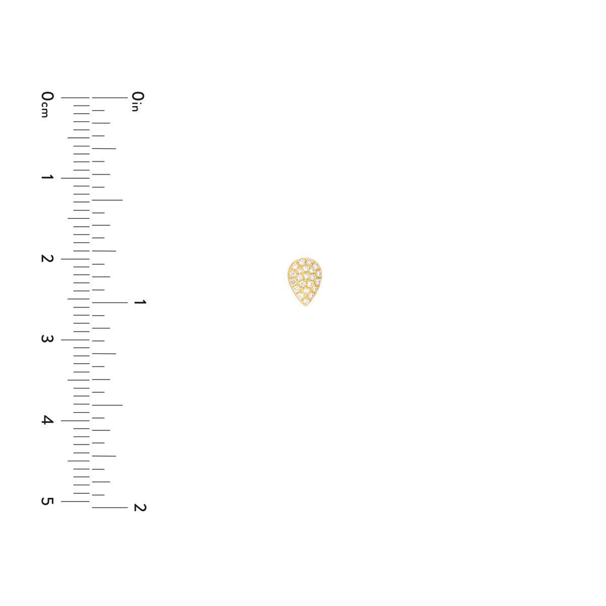 Birmingham Jewelry - 14K Yellow Gold Diamond Pave Pear Stud Earrings (1/8tcw) - Birmingham Jewelry