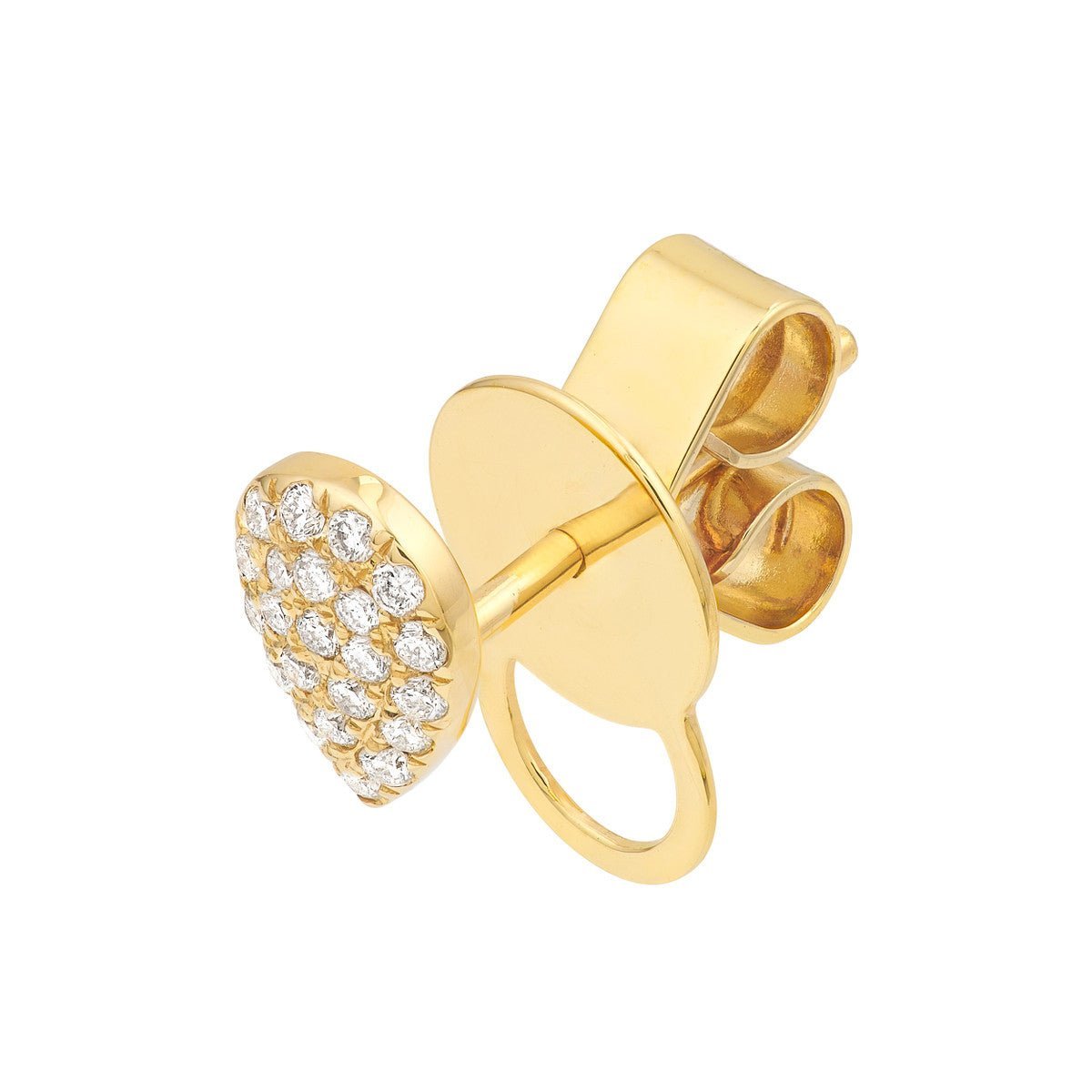 Birmingham Jewelry - 14K Yellow Gold Diamond Pave Pear Stud Earrings (1/8tcw) - Birmingham Jewelry