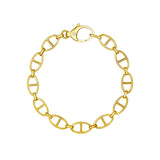 Birmingham Jewelry - 14K Yellow Gold Diamond Pear Lock Oval Link Bracelet - Birmingham Jewelry