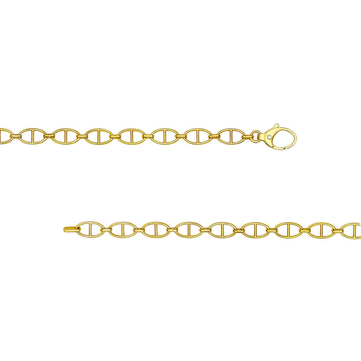 Birmingham Jewelry - 14K Yellow Gold Diamond Pear Lock Oval Link Bracelet - Birmingham Jewelry