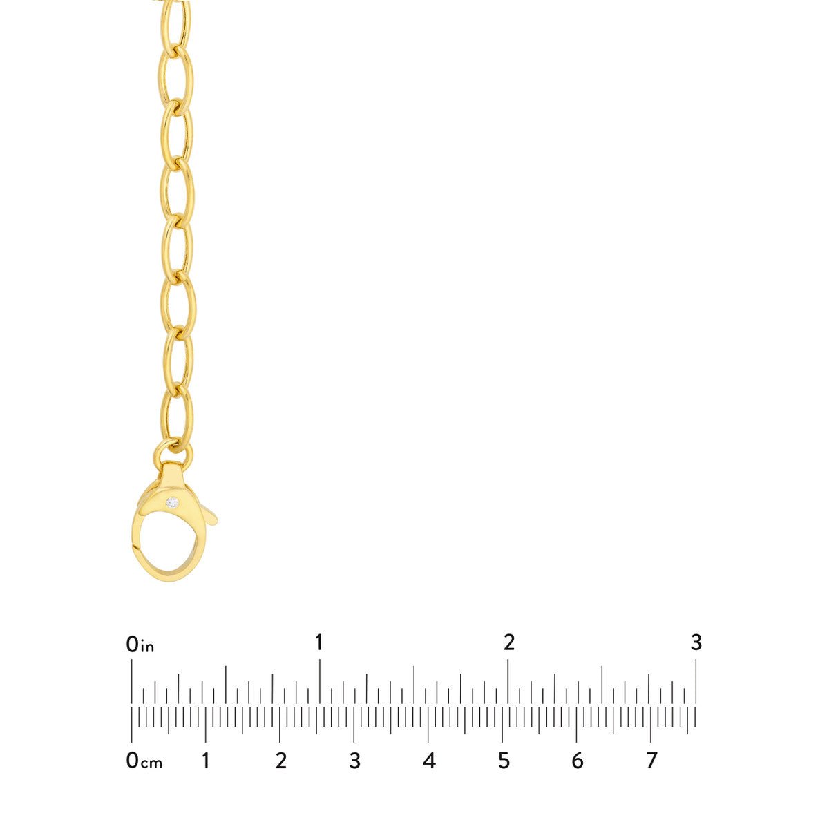 Birmingham Jewelry - 14K Yellow Gold Diamond Pear Lock Oval Link Chain - Birmingham Jewelry