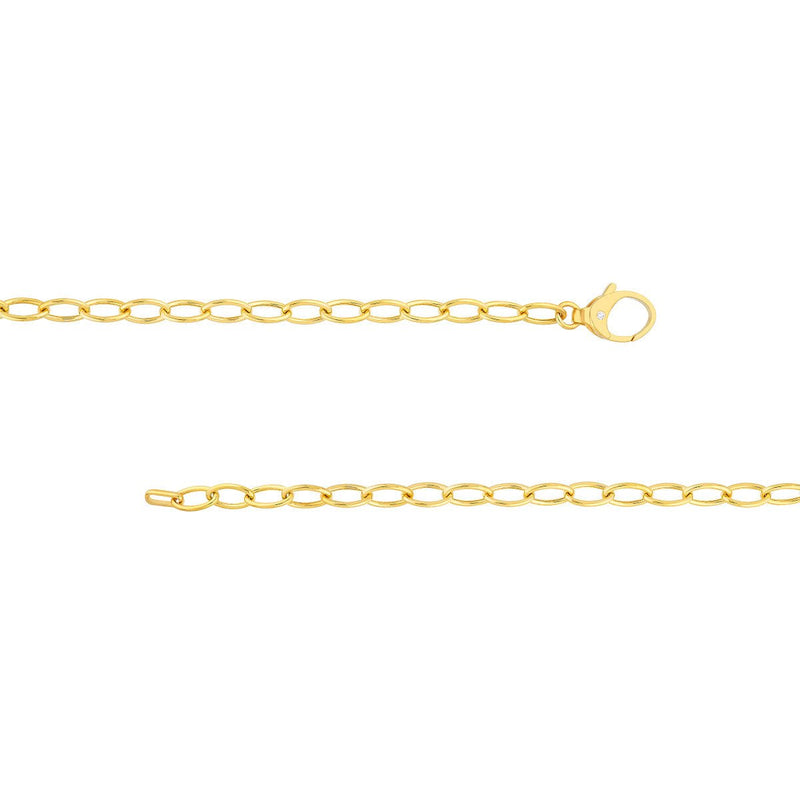 Birmingham Jewelry - 14K Yellow Gold Diamond Pear Lock Oval Link Chain - Birmingham Jewelry