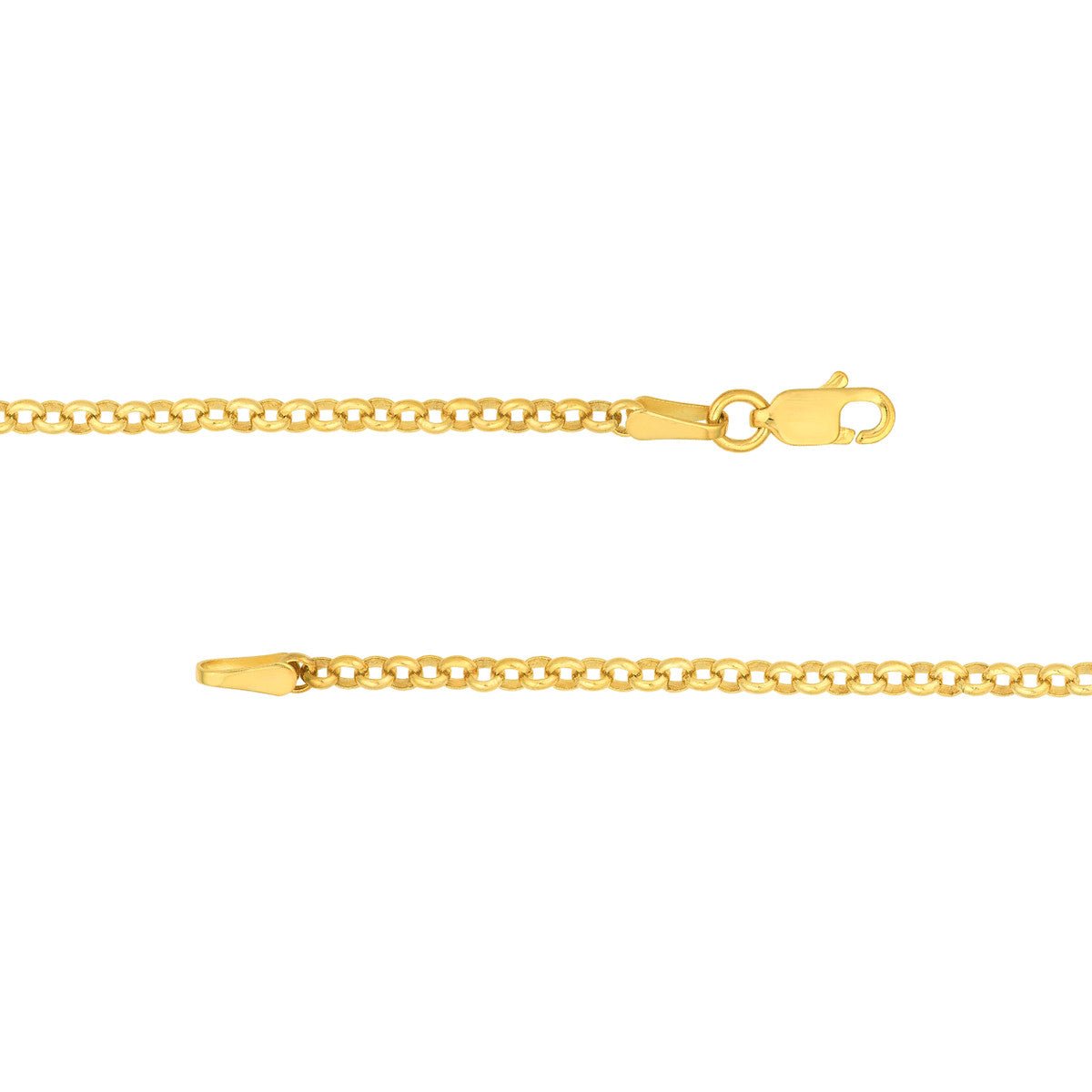 Birmingham Jewelry - 14K Yellow Gold Diamond Puff Charm Rolo Necklace - Birmingham Jewelry