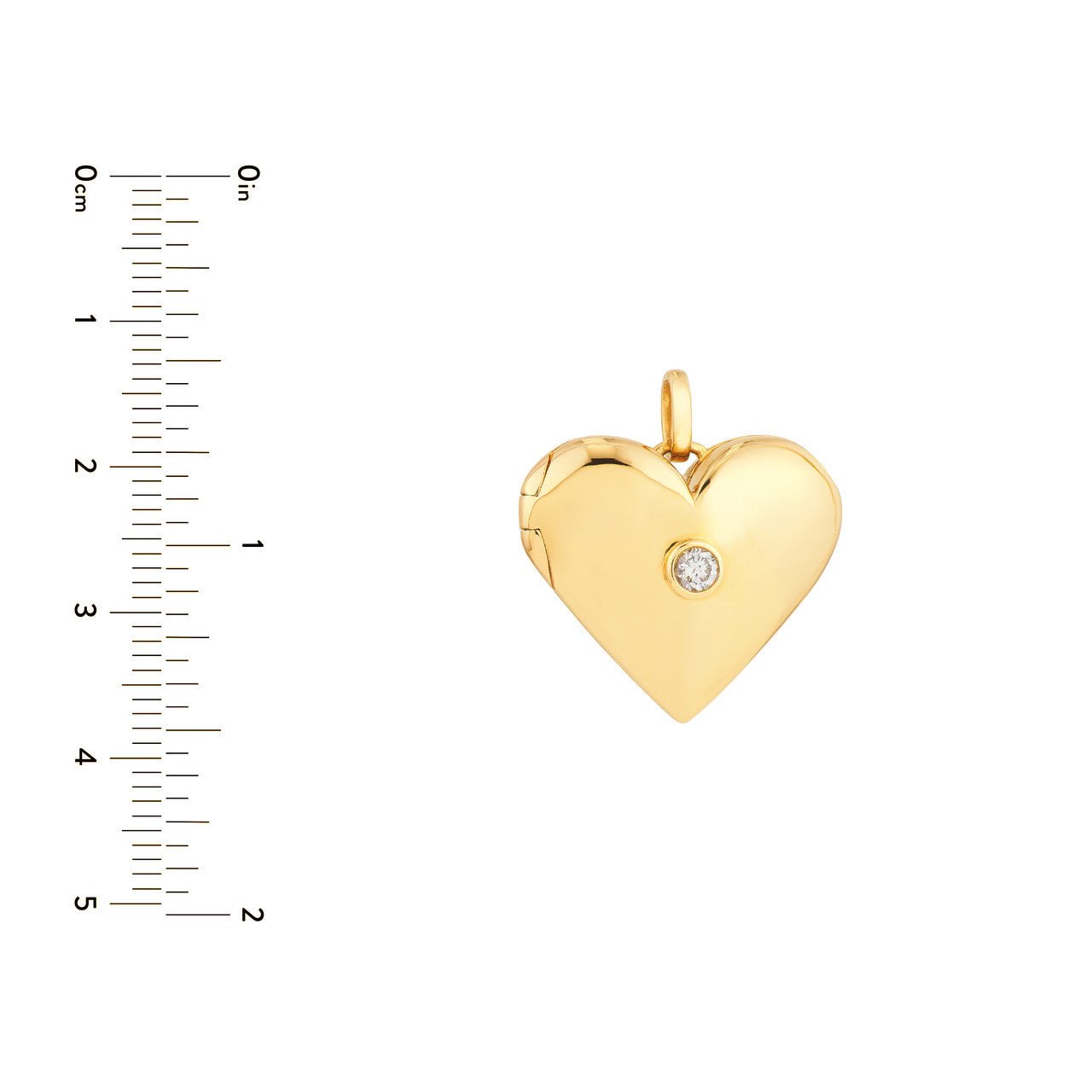 Birmingham Jewelry - 14K Yellow Gold Diamond Puff Heart Locket (1/10tcw) - Birmingham Jewelry
