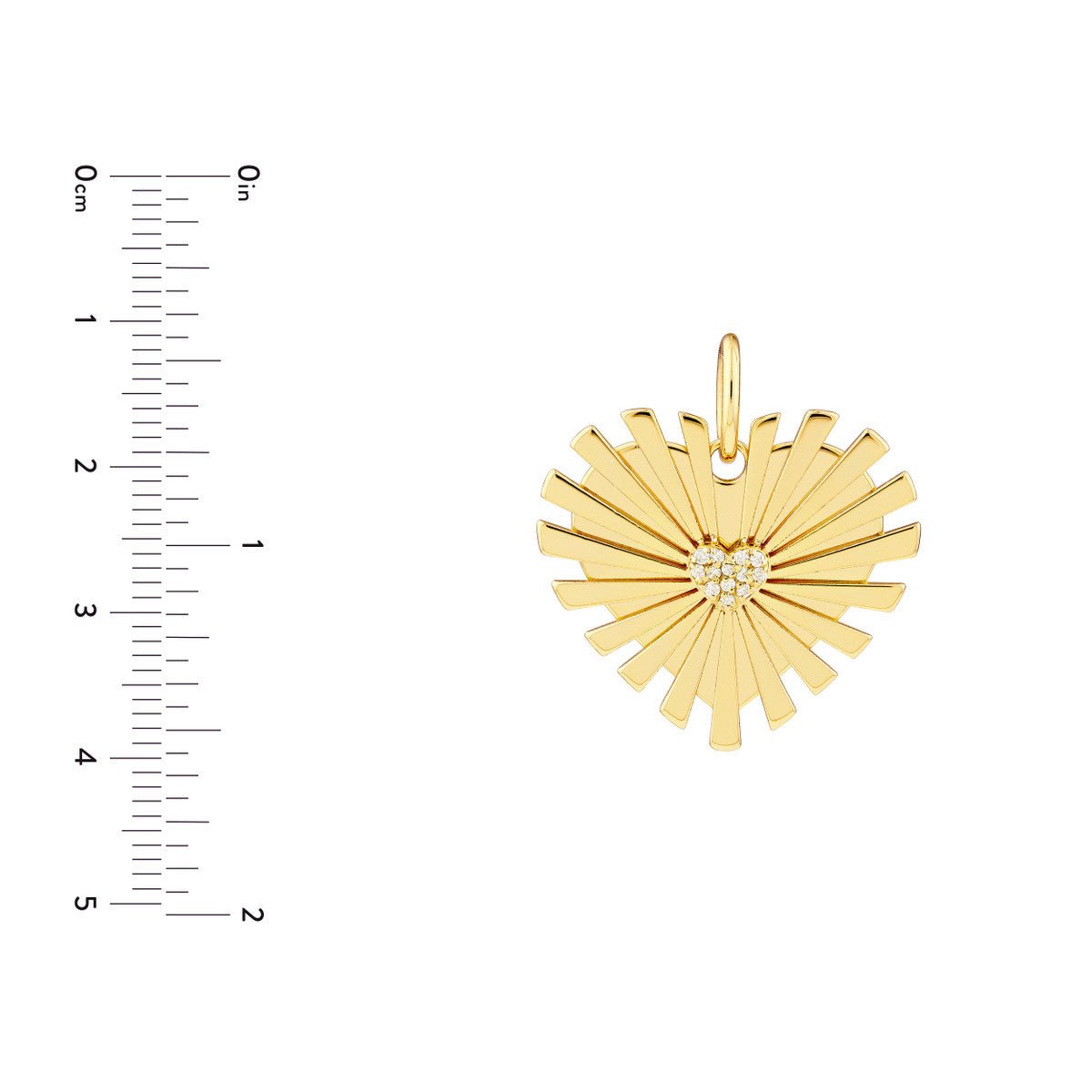 Birmingham Jewelry - 14K Yellow Gold Diamond Radiant Heart Charm - Birmingham Jewelry
