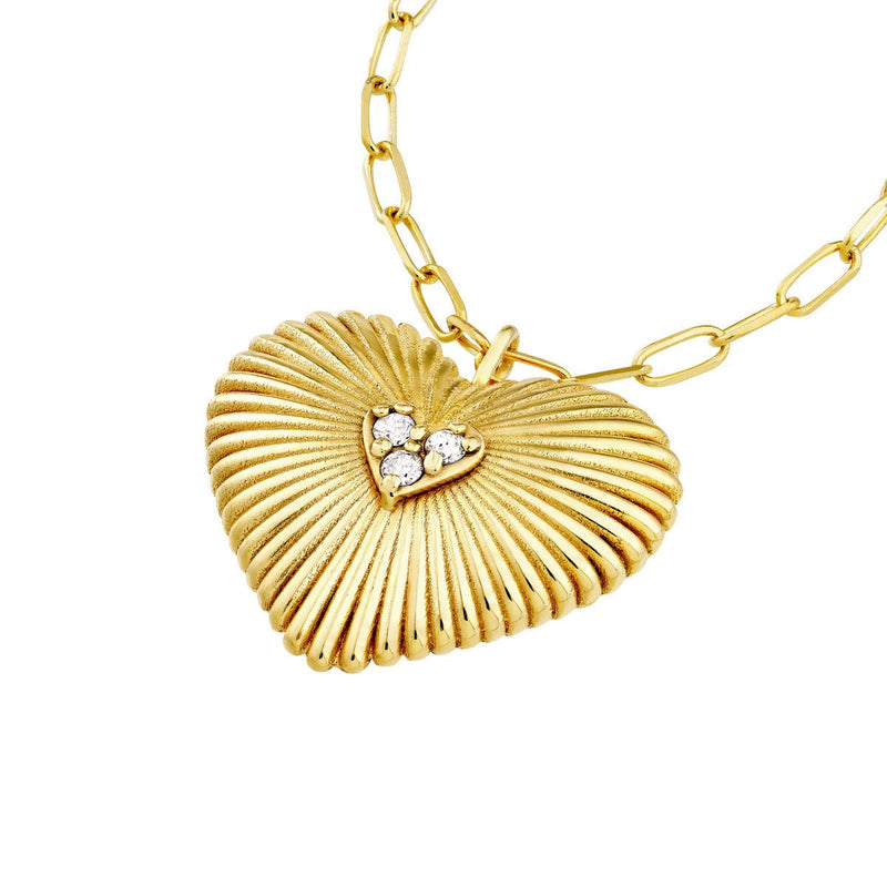 Birmingham Jewelry - 14K Yellow Gold Diamond Radiant Heart Pendant Necklace - Birmingham Jewelry