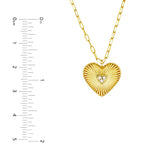 Birmingham Jewelry - 14K Yellow Gold Diamond Radiant Heart Pendant Necklace - Birmingham Jewelry