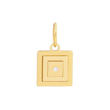 Birmingham Jewelry - 14K Yellow Gold Diamond Square Stacked Pendant - Birmingham Jewelry