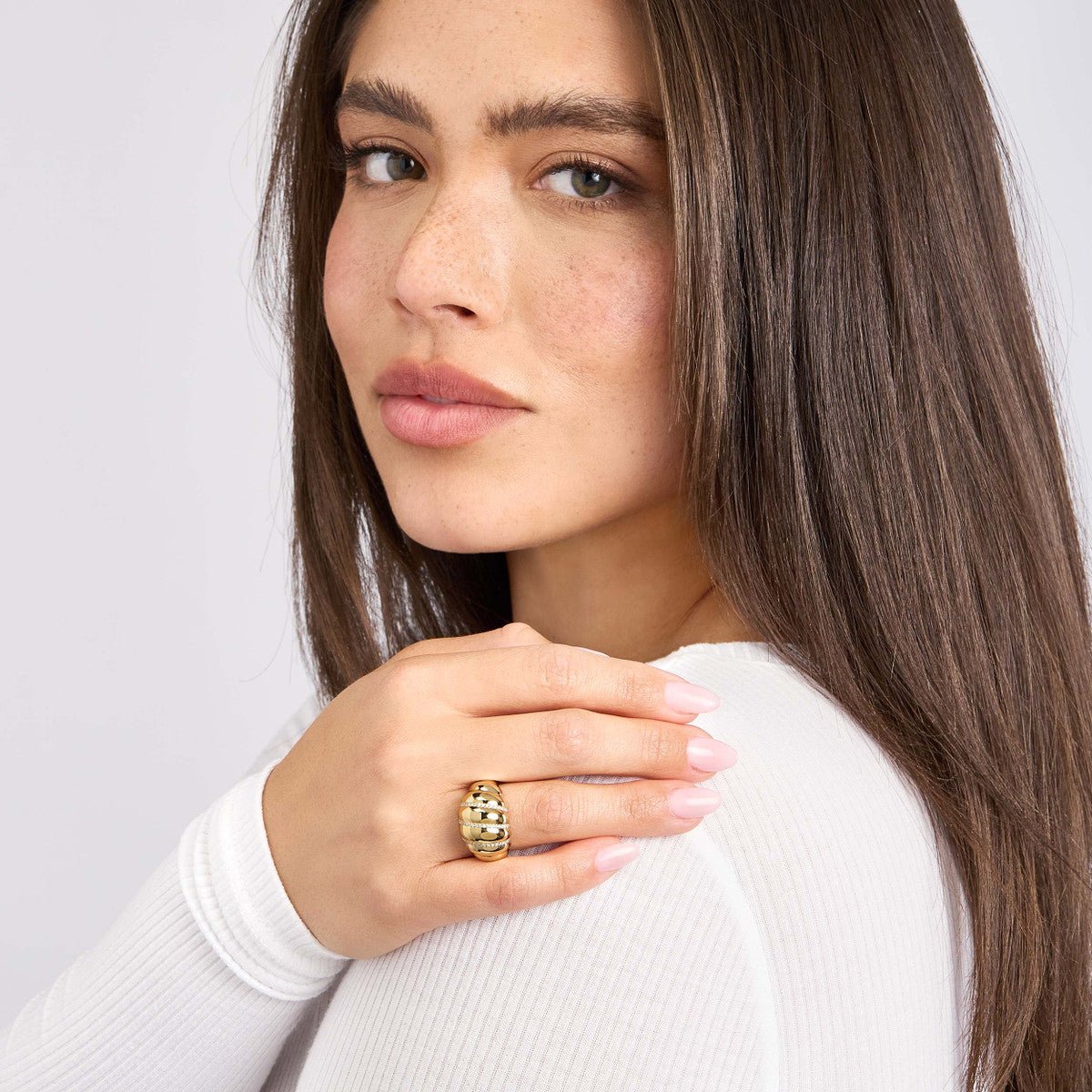 Birmingham Jewelry - 14K Yellow Gold Diamond Twisted Dome Ring - Birmingham Jewelry