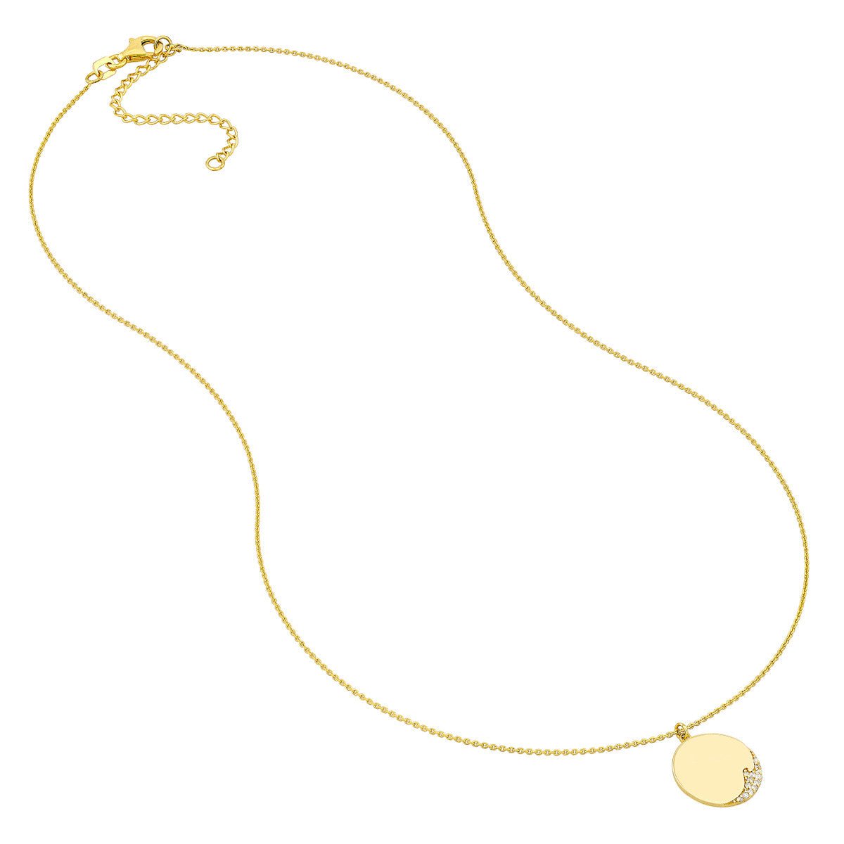 Birmingham Jewelry - 14K Yellow Gold Diamond Wave Medallion Necklace - Birmingham Jewelry