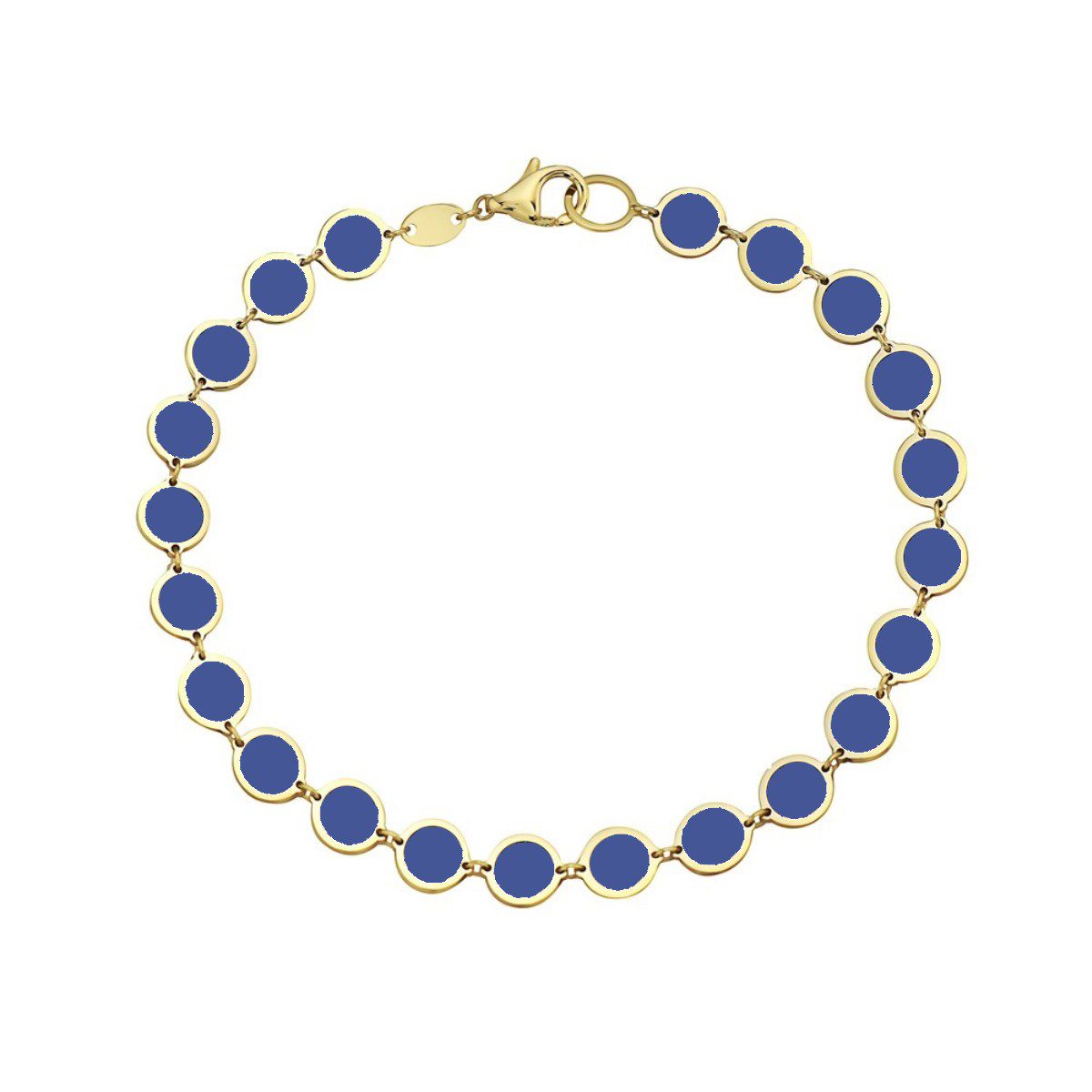 Birmingham Jewelry - 14K Yellow Gold Disc Bracelet (Lapis) - Birmingham Jewelry