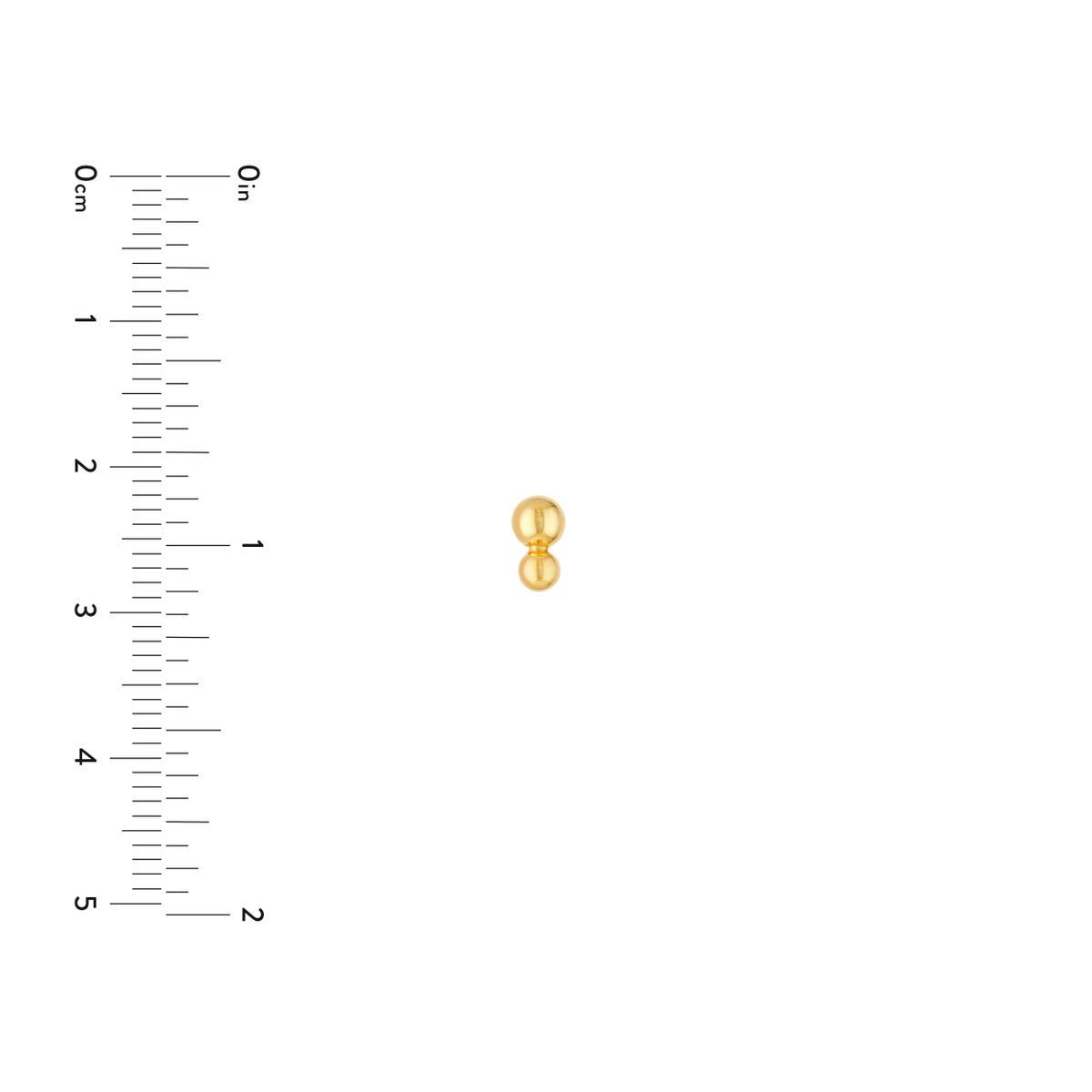 Birmingham Jewelry - 14K Yellow Gold Double Bead Stud Earrings - Birmingham Jewelry