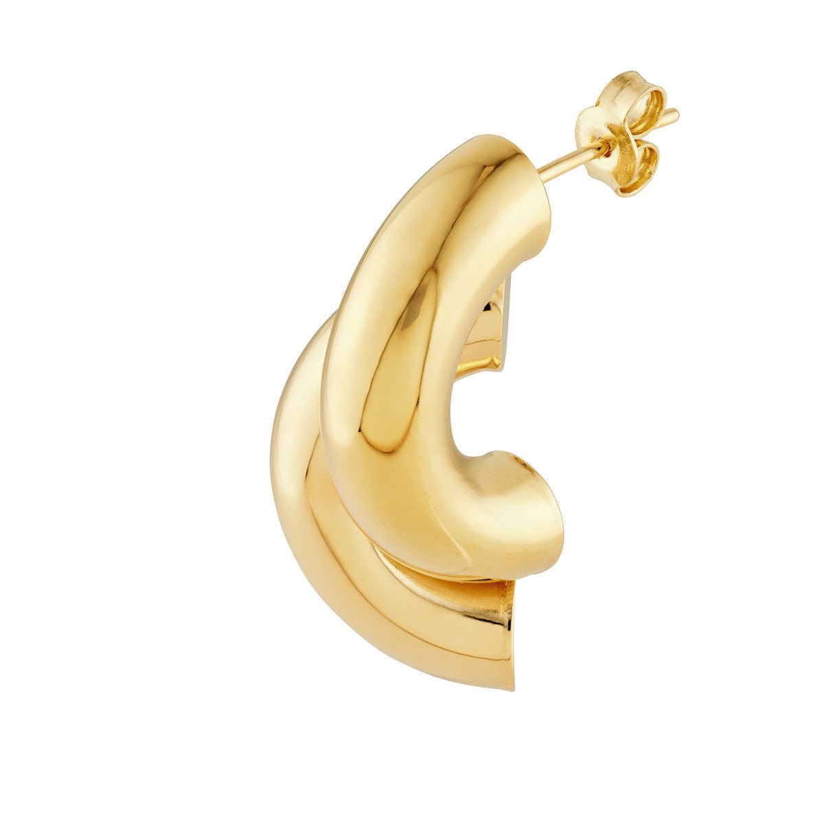 Birmingham Jewelry - 14K Yellow Gold Double Half Circle Earrings - Birmingham Jewelry