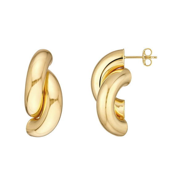 Birmingham Jewelry - 14K Yellow Gold Double Half Circle Earrings - Birmingham Jewelry