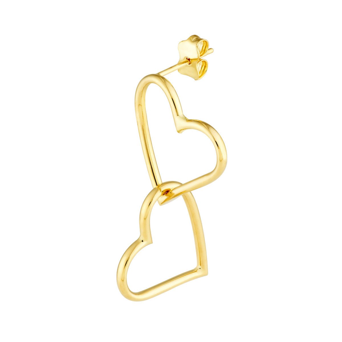 Birmingham Jewelry - 14K Yellow Gold Double Open Heart Dangle Earrings - Birmingham Jewelry