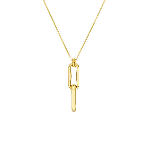 Birmingham Jewelry - 14K Yellow Gold Double Oval Link Pendant Necklace - Birmingham Jewelry