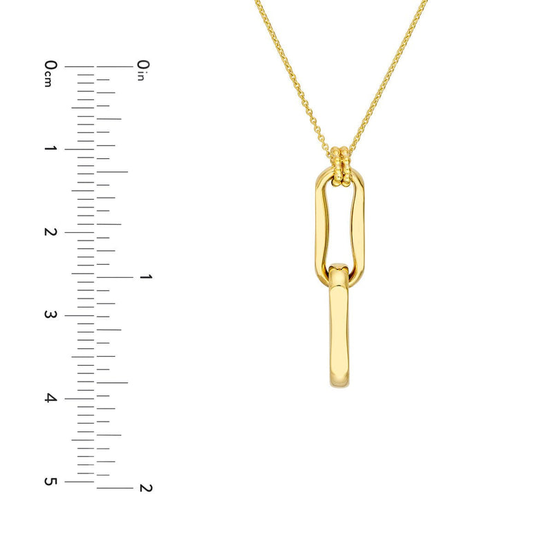 Birmingham Jewelry - 14K Yellow Gold Double Oval Link Pendant Necklace - Birmingham Jewelry