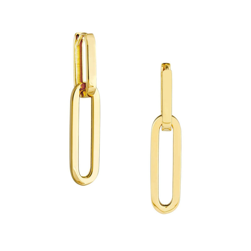 Birmingham Jewelry - 14K Yellow Gold Double Paperclip Earrings - Birmingham Jewelry