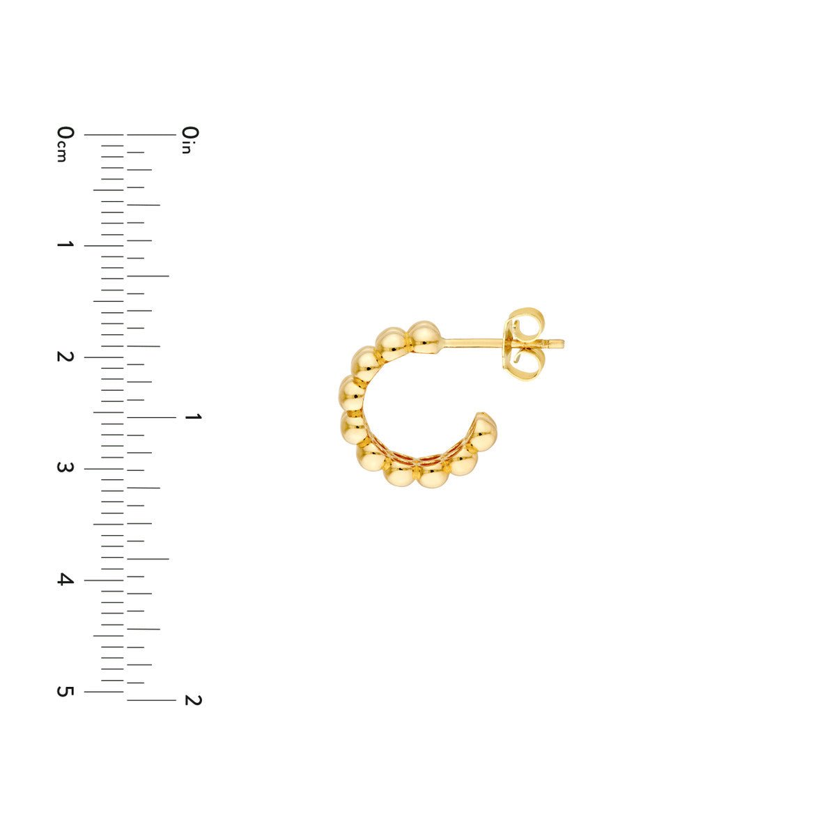 Birmingham Jewelry - 14K Yellow Gold Double Row Beaded Hoop Earrings - Birmingham Jewelry