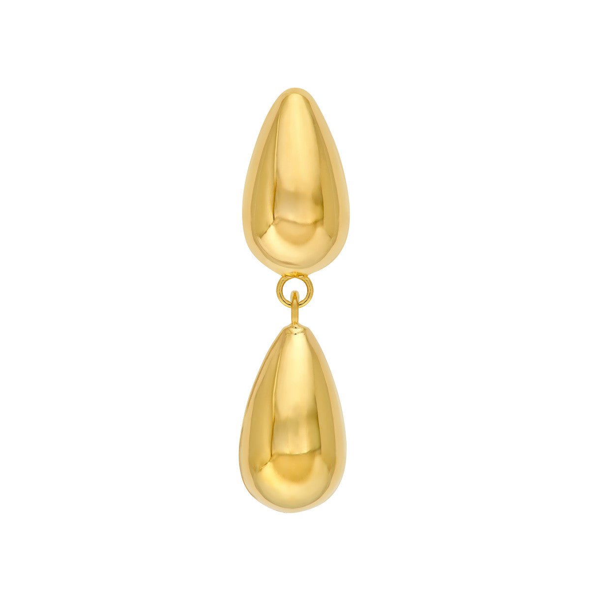 Birmingham Jewelry - 14K Yellow Gold Double Teardrop Dangle Earrings - Birmingham Jewelry