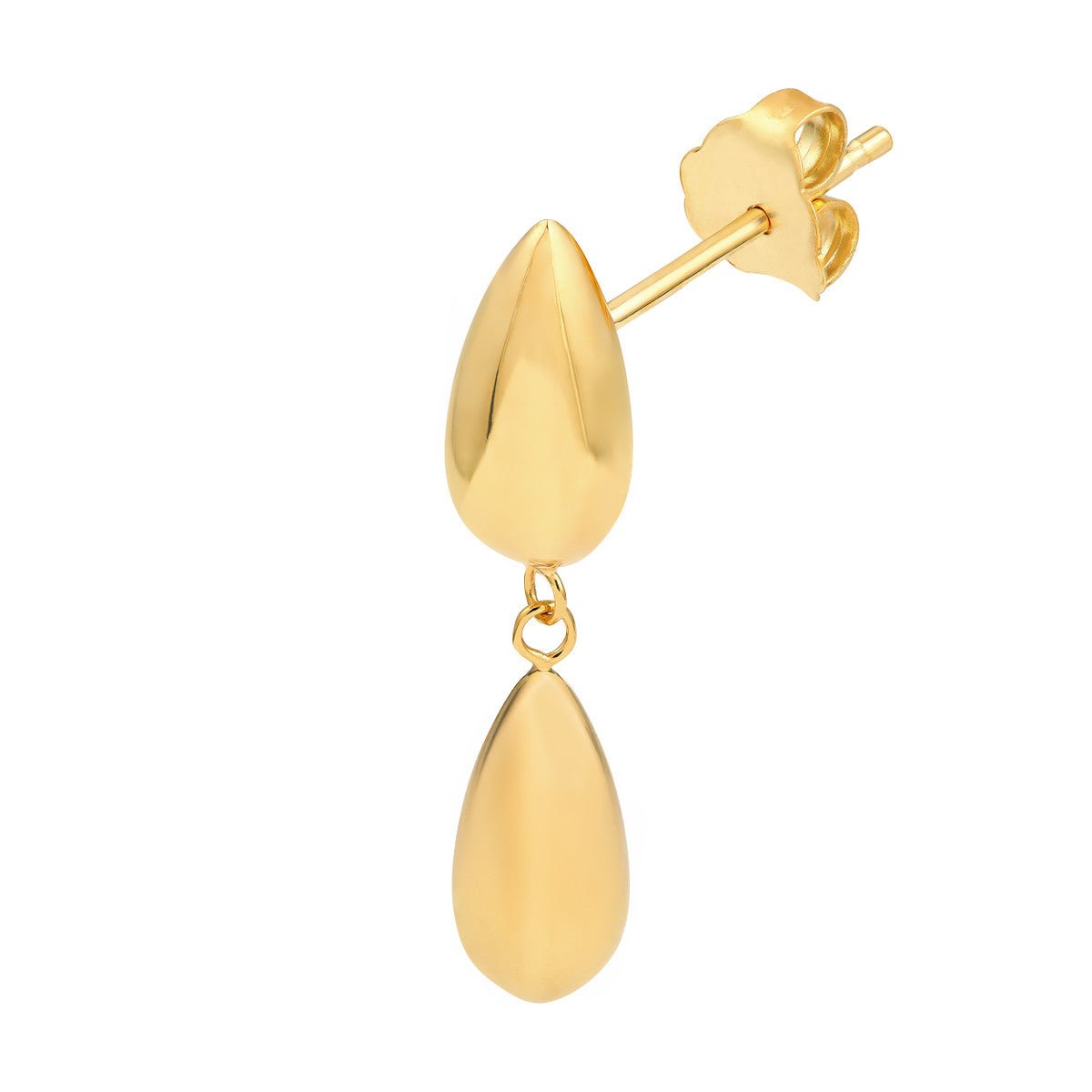 Birmingham Jewelry - 14K Yellow Gold Double Teardrop Dangle Earrings - Birmingham Jewelry