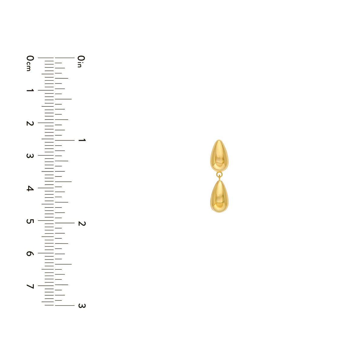 Birmingham Jewelry - 14K Yellow Gold Double Teardrop Dangle Earrings - Birmingham Jewelry