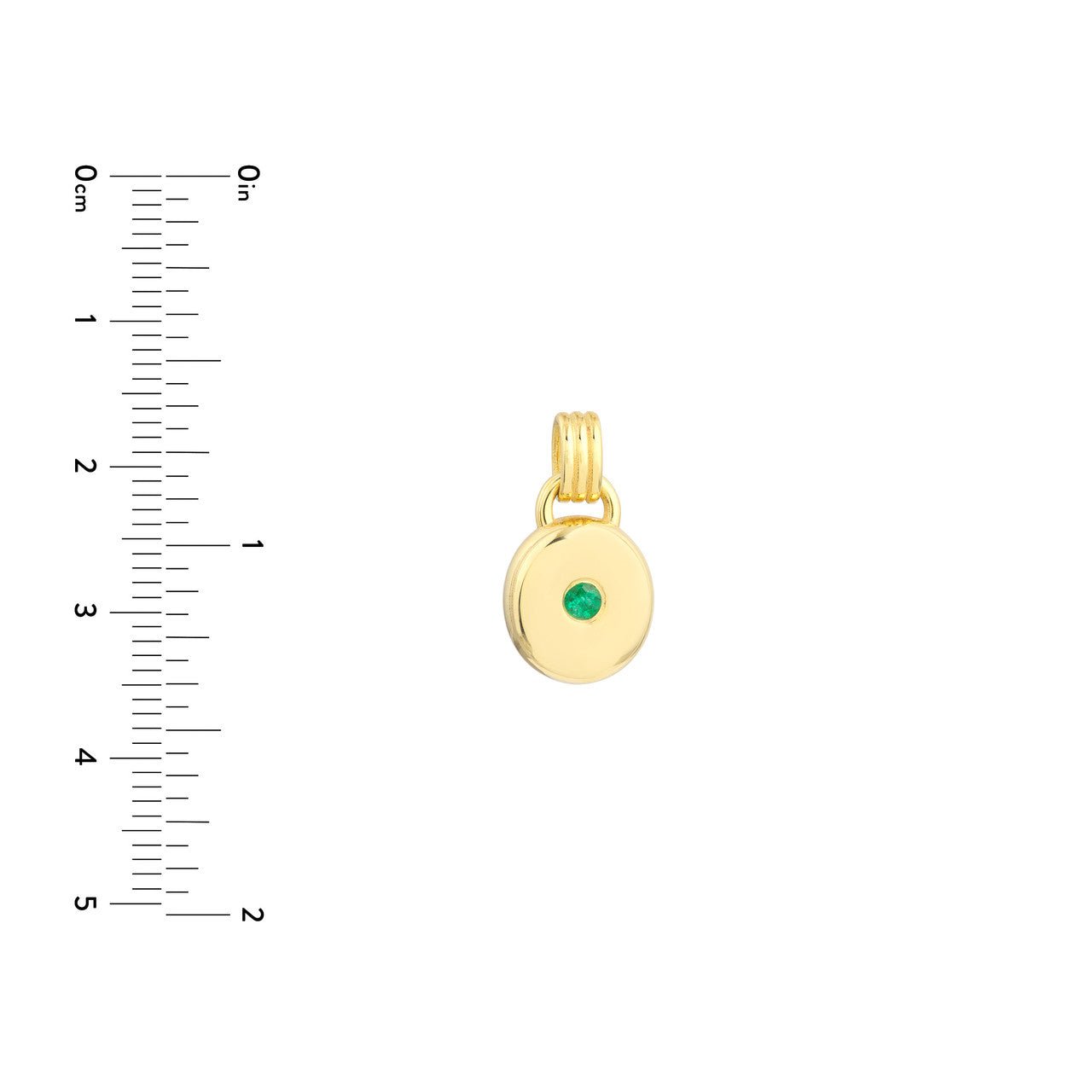 Birmingham Jewelry - 14K Yellow Gold Emerald Round Pendant - Birmingham Jewelry