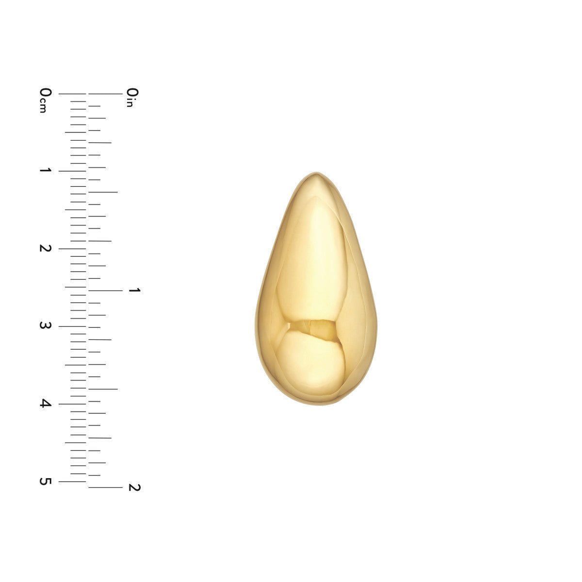Birmingham Jewelry - 14K Yellow Gold Extra Large Puff Teardrop Dome Earrings - Birmingham Jewelry