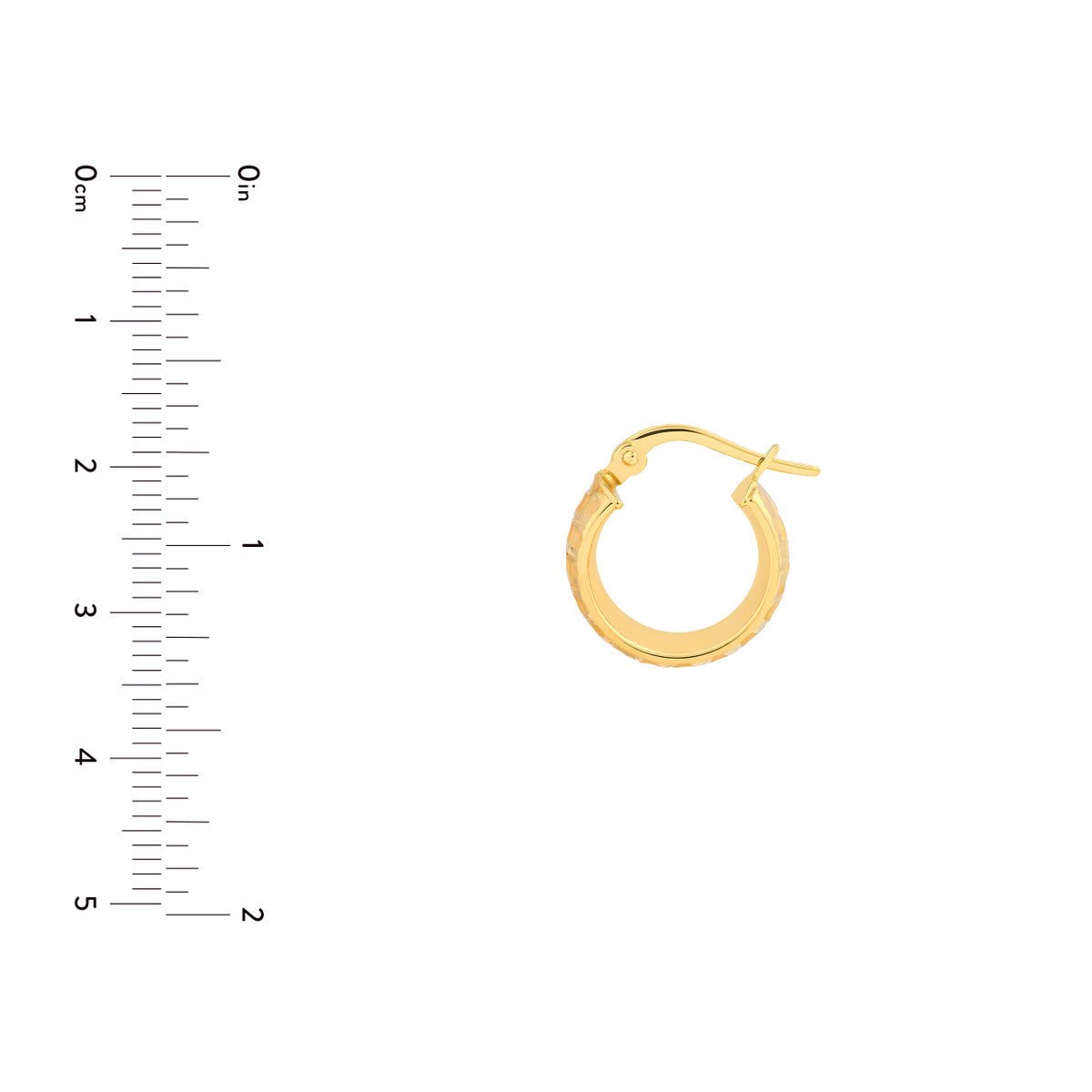 Birmingham Jewelry - 14K Yellow Gold Extra Wide Textured Hoop Earrings - Birmingham Jewelry