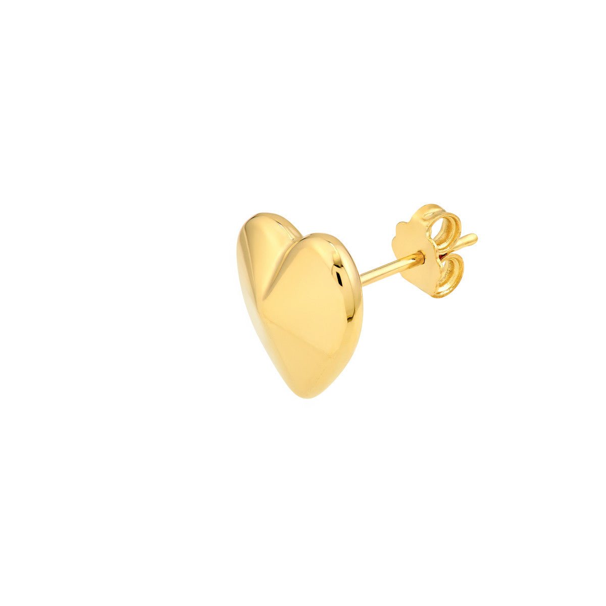 Birmingham Jewelry - 14K Yellow Gold Faceted Heart Stud Earrings - Birmingham Jewelry