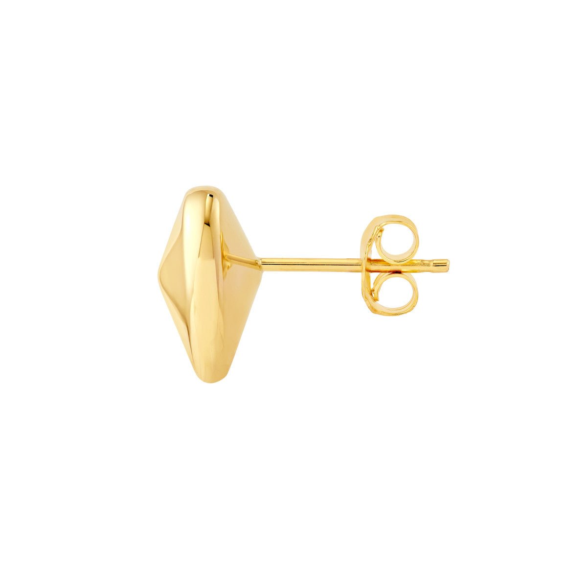 Birmingham Jewelry - 14K Yellow Gold Faceted Heart Stud Earrings - Birmingham Jewelry