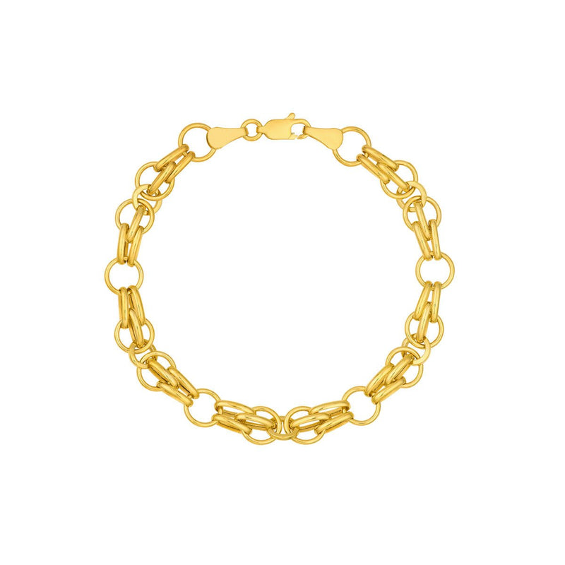 Birmingham Jewelry - 14K Yellow Gold Fantasy Link Bracelet - Birmingham Jewelry