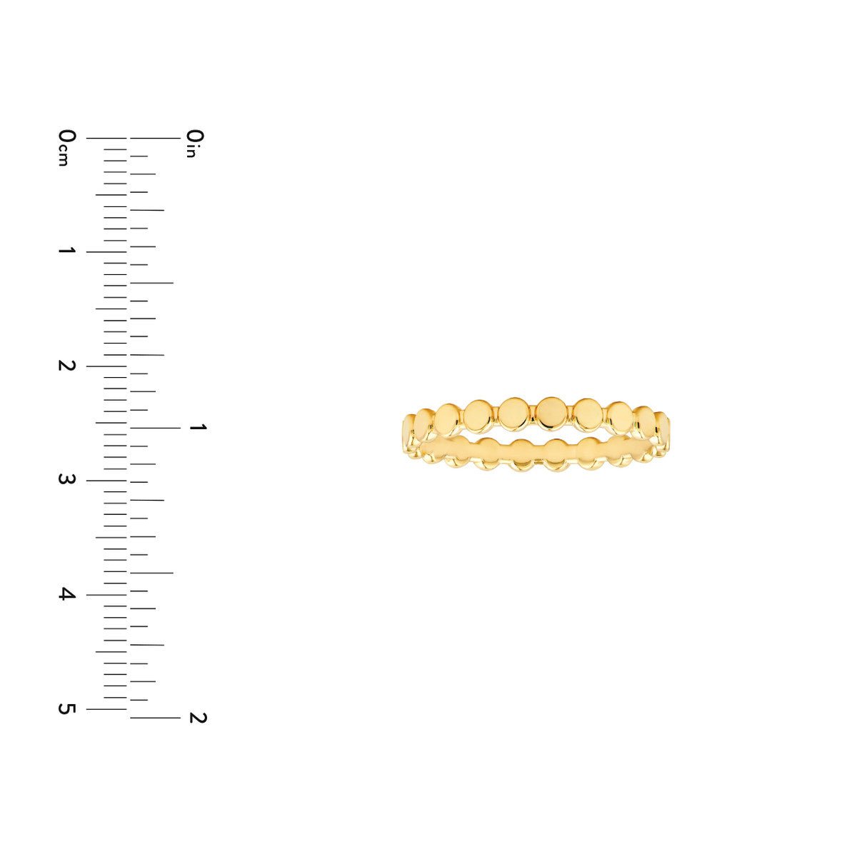 Birmingham Jewelry - 14K Yellow Gold Flat Oval Beaded Band Ring - Birmingham Jewelry