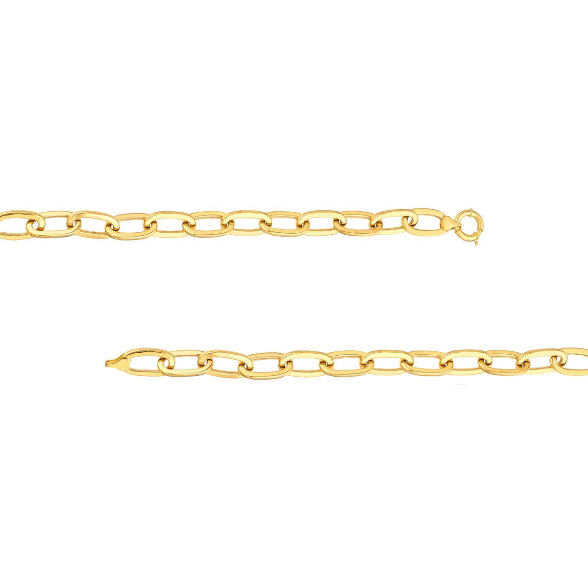 Birmingham Jewelry - 14K Yellow Gold Flat Polished Oval Link Bracelet - Birmingham Jewelry