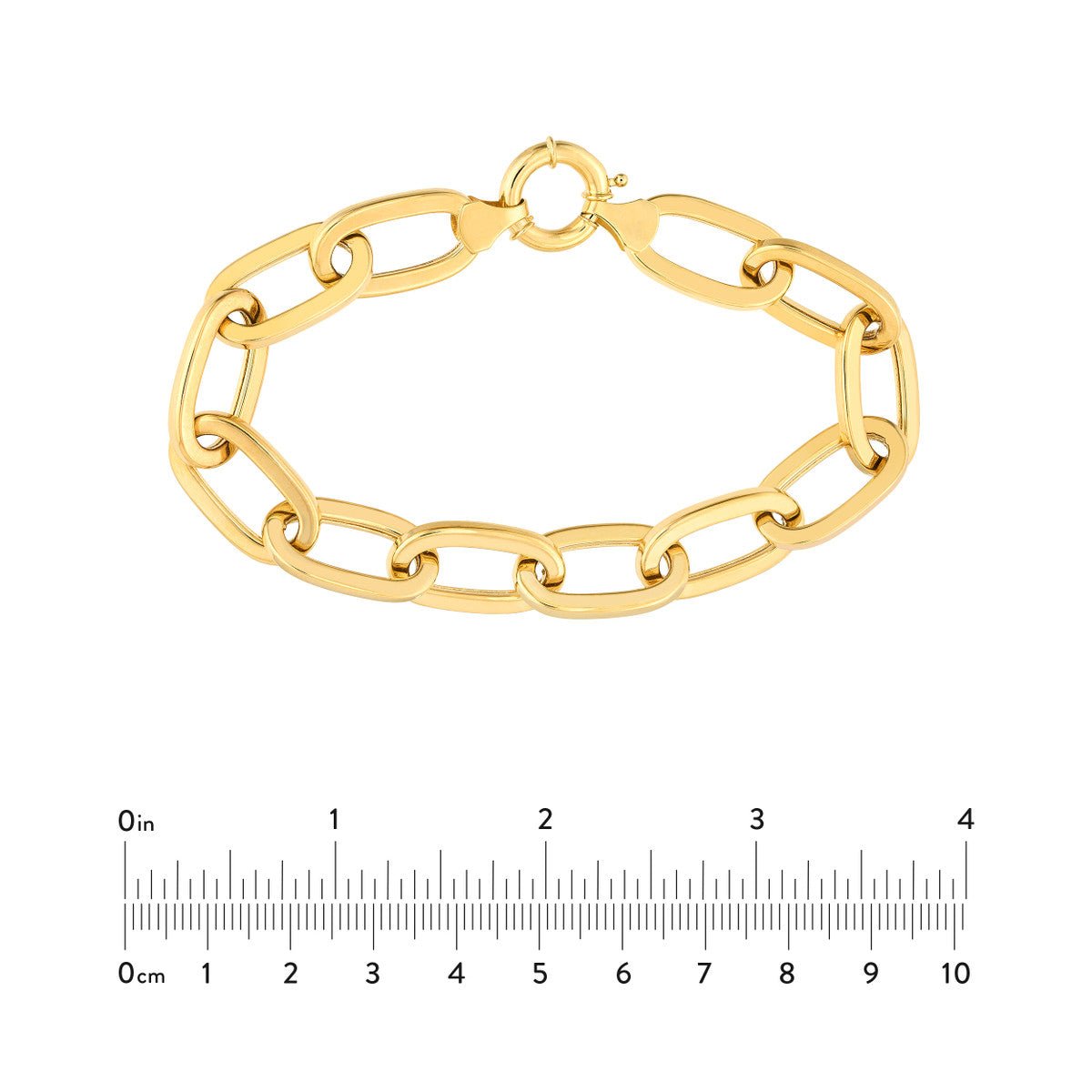 Birmingham Jewelry - 14K Yellow Gold Flat Polished Oval Link Bracelet - Birmingham Jewelry
