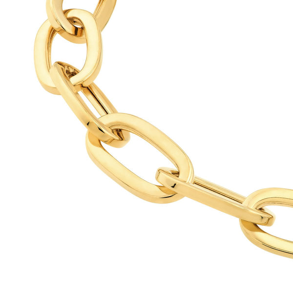 Birmingham Jewelry - 14K Yellow Gold Flat Polished Oval Link Bracelet - Birmingham Jewelry