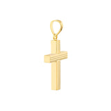 Birmingham Jewelry - 14K Yellow Gold Fluted Bar Cross Pendant - Birmingham Jewelry