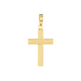 Birmingham Jewelry - 14K Yellow Gold Fluted Bar Cross Pendant - Birmingham Jewelry