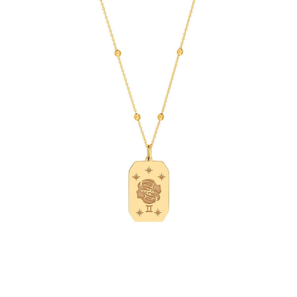 Birmingham Jewelry - 14K Yellow Gold Gemini Engraved Pendant - Birmingham Jewelry